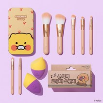 [공식몰]플라리아 춘식이 7종 메이크업 브러쉬&스펀지(2개입) 세트, 춘식이 브러쉬 7종