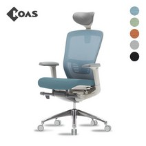 [코아스]에르체 메쉬의자 헤드포함 (블루 외 4색 중 택1) OSCH0800HAA, 등판 그레이+좌방석 인조가죽