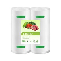 Gokilife 진공 팩 가방 진공 팩 롤 25 1500cm 2 개 세트 - 진공 팩 기계 전용 롤 교체 롤 진공 비닐 엠보싱 가공 진공 포장 가방 전용 항균 가방 탈기 밀봉 신선도 오래 식품 보존 저온 조리 PA + PE 안전 소재 자유롭게 컷 가정용 업무용