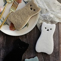 아리야 그냥 둬도 예쁜 고양이 디자인 3중 스펀지 수세미세트, 1세트, 4매