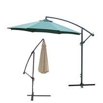 [트윈스몰] 초대형 원형파라솔 그늘막 파라솔 야외파라솔 카페 정원 호텔 커피숍 인테리어 파라솔, 원형파라솔-그린, (약)3mx2.5m