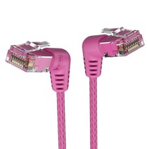 벤션 CAT6A UTP 360도 회전꺽임형 울트라슬림 초고속 기가 랜선 핑크 IBOP, 0.5m, 1개