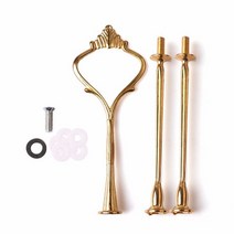케이크받침 케이크판 3단트레이 케이크스탠드 2 또는 3 층 크라운 웨딩 파티 생일 케이크, 3 Tier Gold+As shown