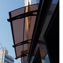 캐노픽스 800X8300 렉산지붕 창문렉산 캐노피 지붕 부자재 처마 물받이 한옥 홈통, 검정틀 투명렉산