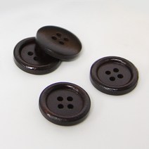Jstrading 라운딩 나무단추-브라운 (20mm)-1set(10개) 단추, 10개