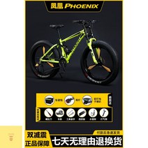 MTB 산악자전거 성인용 여성용 광폭타이어 학생용 고성능 팻바이크 오프로드, 27단, 26인치, R-Y형광옐로우 3칼일체휠