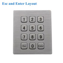 메탈키패드12 키 스테인레스 스틸 금속 방수 산업용 IP65 3x4 키오스크 숫자 키패드, 한개옵션2, 02 Esc and Enter Layout, 03 Matrix Interface
