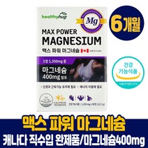 캐나다 마그네슘 영양제 마그네숨 400mg 90정 건강기능식품 남성 여성, 6개월