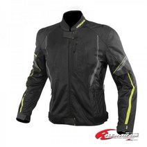 KOMINE JK-146 코미네 여름용 하프메쉬 라이딩 자켓, L, BLACK NEON