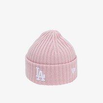 [뉴에라 키즈] 13356118 MLB 메리노울 립 커프 LA 다저스 비니 핑크 비니 아동모자 아동비니 겨울모자