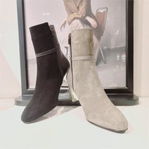 [소다] NC13 여성7cm 스웨이드 가죽 앵글부츠 FLB023FL