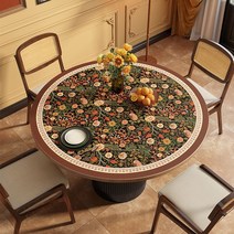 원형 테이블매트 럭셔리 대형 식탁매트 가죽 방수 깔개 라운드 식탁보, 지름 135 cm 라운드 테이블 매트, A타입