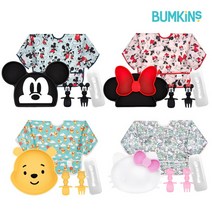 [범킨스] 디즈니 흡착식판+디즈니 베이비 스푼포크+디즈니 긴팔턱받이 3종 세트, 선택:미니 3종세트