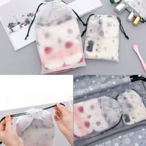 반투명 비닐 파우치 소중대 세트 복조리 복주머니 수납 가방 더스트백 조리개 어린이집 여벌옷 수건 파우치