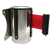 GHSHOP Stanchion 대기열 장벽 벽 마운트 군중 제어 개폐식 리본 2 5m 빨간색, 설명, 레드, 다른