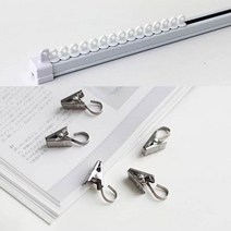 (50개) 네트망 미니 걸이집게 커튼레일 고리집게, 그레이 50개