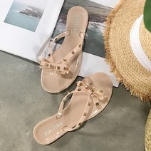 스터드 젤리슈즈 슬리퍼 여성 샌들 쪼리 플리플랍