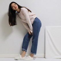 다나나나 일자 세미배기핏 컷팅 청바지