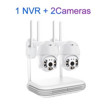 쇼뱅 야간 감시장비Techage-8CH 3MP PT 무선 보안 키트 방수 인간 감지 CCTV 비디오 기록 Wifi 보안 카메, 01 8CH and 2 Cameras_02 1t, 1개