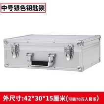 휴대용 가정용 귀중품 보관금고 007가방 중요한 물품 관리 여행용 핸드 가방, 미디엄 실버 키홀더