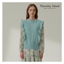 [백화점매장정품출고] 써스데이아일랜드 여성 니트 가디건 [Thursday Island] 언발 셔링 베스트(T212MVT135W)