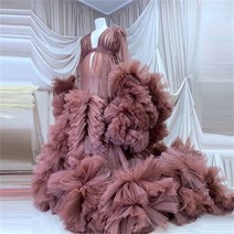퍼프 러플 임산부 얇은 명주 그로스 가운 사진 촬영 러플 임산부 드레스 베이비 샤워 베이비 샤워, 11.S  5