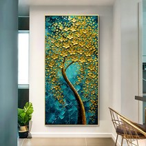 현관 행운 금전운 나무 인테리어 보석십자수 재료, 60x120cm