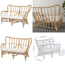 이케아 야외용 소파세트 MASTHOLMEN 마스톨멘 2인용야외소파 118x67x80 cm