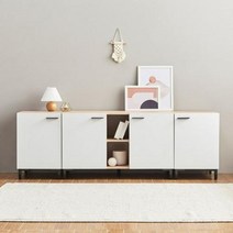 거실장 1800 다용도수납장 도어형 TV다이 선반 보관, 화이트그레이, 화이트그레이, 화이트그레이