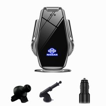 Ecool carlogo 무선충전 핸드폰 거치대 + carlogo 3.0 고속충전기 + 송풍구 거치대 + 부착형 거치대 + USB-C 전원선 세트, Silver, 닛산