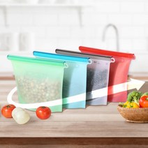 실리콘 지퍼팩 이유식 육수 보관팩 저장팩 1000ml, 블루, 1개
