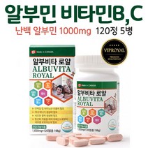 캐나다 난백 알부민 비타민비군 비타민C 로얄젤리분말 영양제, 5병, 120정