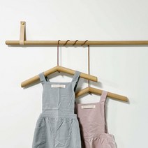 가죽고리 원목 가로형 벽행거 옷걸이, 내츄럴 150_800mm, 옵션선택