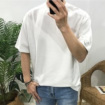 이루네 남자 숄더 절개 디테일 오버핏 반팔 티셔츠 [5컬러]
