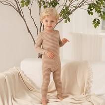 아바마 아동용 찰랑 스트라이프 긴팔 실내복