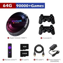 옛날오락기 비디오게임 고전 가정용 게임기 슈퍼 콘솔 X S905X3 Max 레트로 비디오 게임 114000 50 + Emual, 04 미국, 01 MAX-64G-2