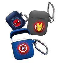 스파이더맨 마블 정품 에어팟1 에어팟2 공용사용 실리콘 케이스, 아이어맨