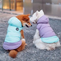 강아지패딩 패딩 조끼 겨울옷 후드 다운 점퍼, 퍼플