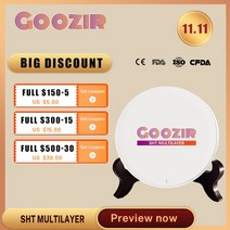치과성분 치아미백 셀프치아미백제 Goozir CAD CAM CNC 치과 용 지르코니아 블록 SHT 다층 Dics 5 축 밀링, 08 98 x 16 mm B4