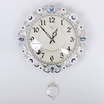 꾸미아트 클라드 로얄 무소음 추 벽시계-은색, 은색