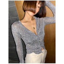 반짝이가디건 캐주얼 슬림 가을 세련된 봄 실내