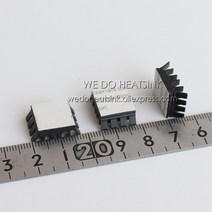 쿨링팬 열접착 테이프가 적용된 알루미늄 스파이크 블랙 미니 IC VGA RAM용 냉각기 13x14x6.5mm 10 개, 한개옵션0