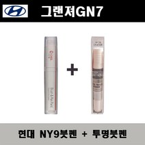 현대 그랜져GN7 NY9 트랜스미션블루펄 주문붓펜 + 투명붓펜 자동차 도색 차량용 카페인트, NY9 트랜스미션블루펄 주문붓펜+투명붓펜(모비스)