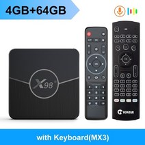 안드로이드 tv박스 ott 셋톱 박스 x98 plus amlogic s905w2 tv box android 11 4g 64gb support h.265 av1 wifi 미디어, 영국 플러그, 4g64g mx3
