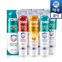 애경 2080 진지발리스 치약120g×6개(오리지널/허벌민트/프로폴리스), 120gx6개(오리진3/허벌3)