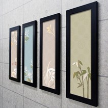 아트박스/꾸밈 cv030-사군자_액자세트, 화이트