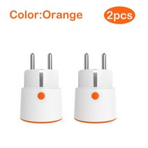 스마트 지그비 3.0 전원 플러그 16A 콘센트 3680W 미터 원격 제어 홈 어시스턴트 Tuya 허브, FREE, 오렌지 2