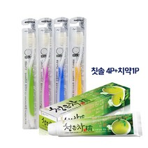 은나노 항균 칫솔4p + 애경 청은차 치약 1p 세트