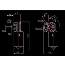 유압 모터 감속 DC12V/24V 60W 웜 기어 박스 90-360rpm 차고 문 롤링 게이트 고 토크 감소, [01] 12V 90rpm, [01] Left Keyway Shaft