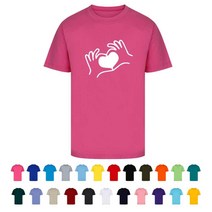 TCS-869 양손하트 커플티 학교 티셔츠 (인쇄변경가능)